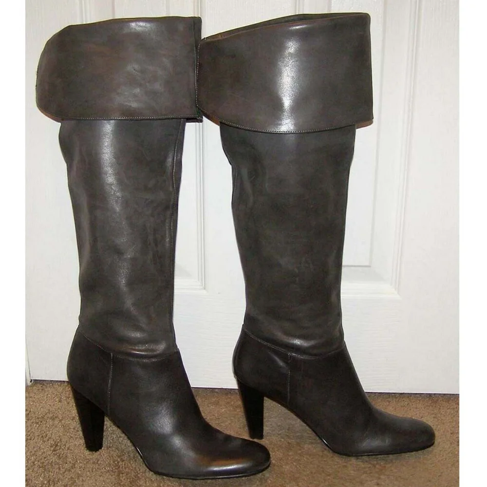 Over the Knee Calvin Klein sz 9 Gray Leather Boots
